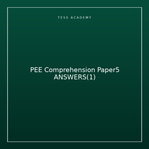 PEE Comprehension Paper5 ANSWERS(1)