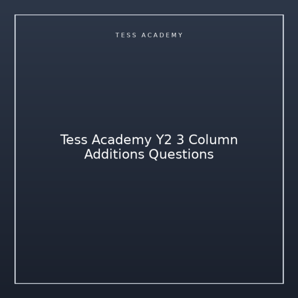 Tess Academy Y2 3 Column Additions Questions
