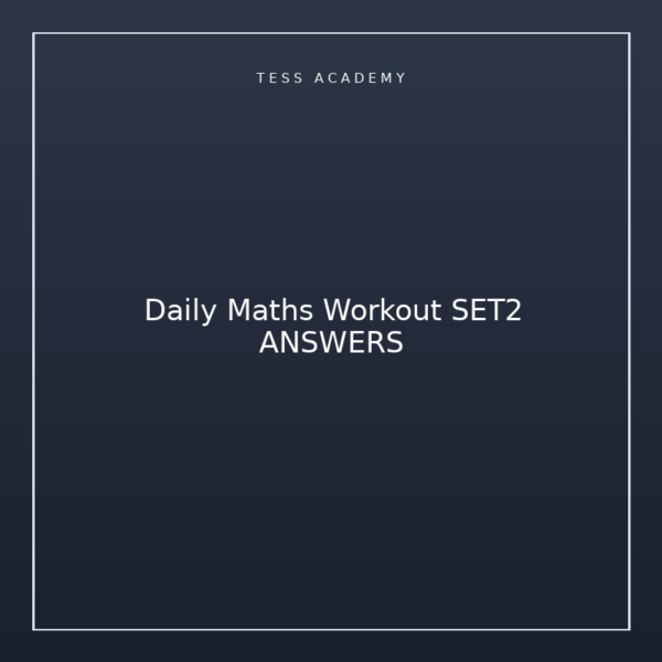 Daily Maths Workout SET2 ANSWERS