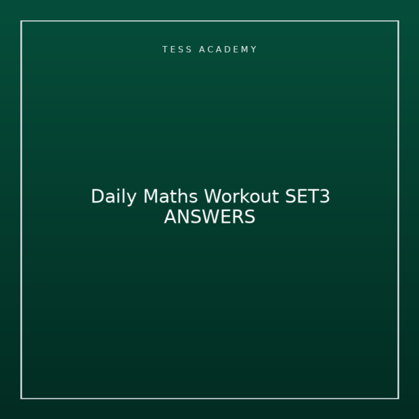Daily Maths Workout SET3 ANSWERS