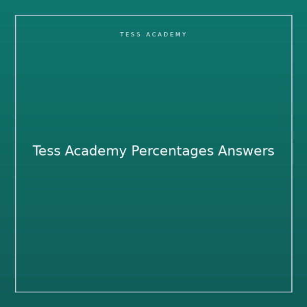 Tess Academy Percentages Answers