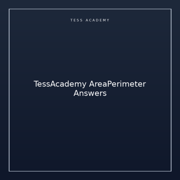 TessAcademy AreaPerimeter Answers