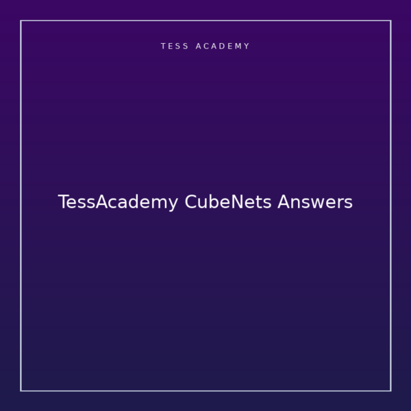 TessAcademy CubeNets Answers