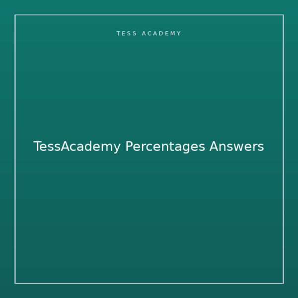 TessAcademy Percentages Answers