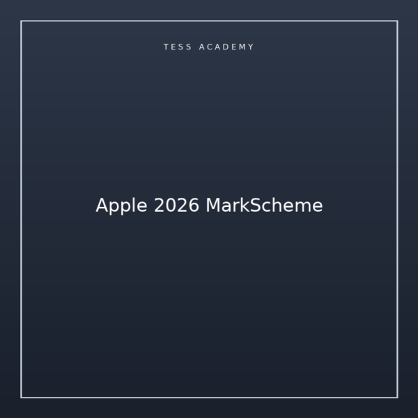 Apple 2026 MarkScheme