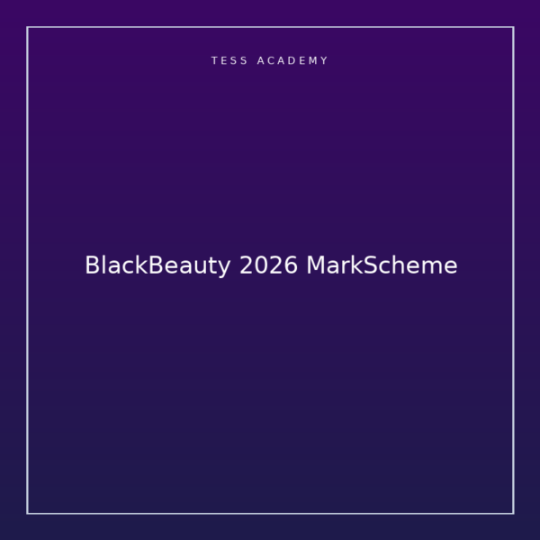 BlackBeauty 2026 MarkScheme