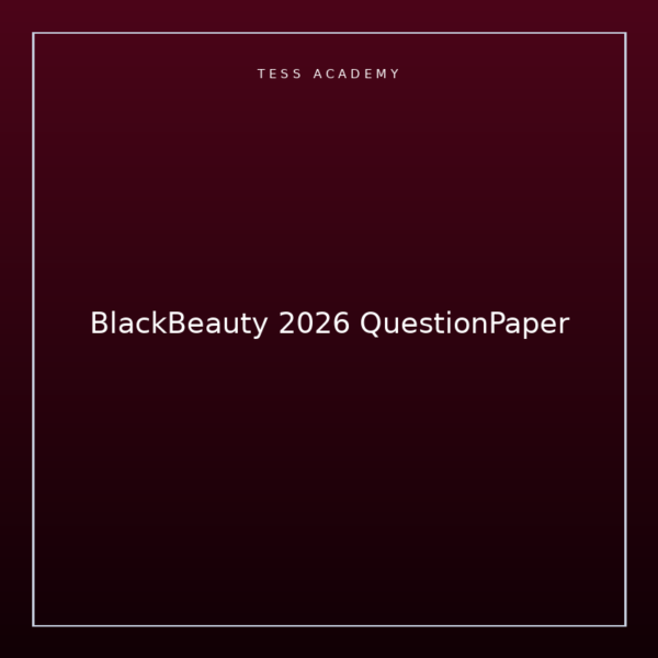 BlackBeauty 2026 QuestionPaper