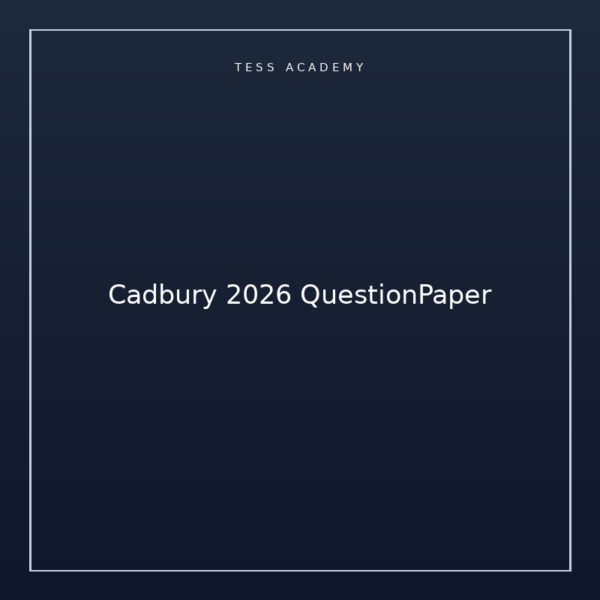 Cadbury 2026 QuestionPaper