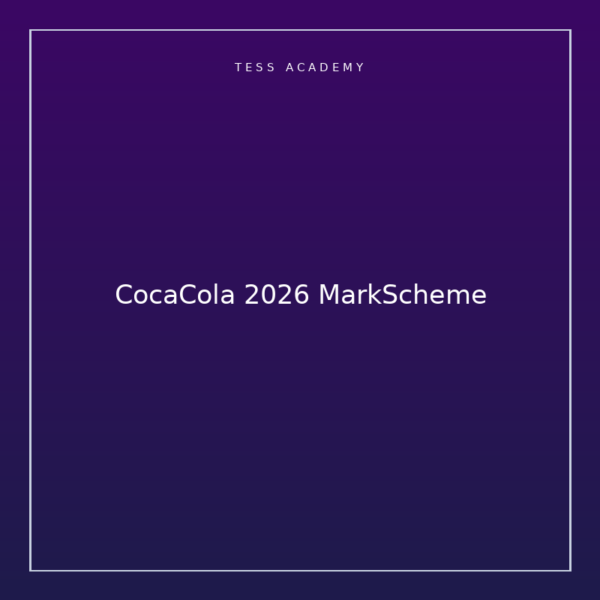 CocaCola 2026 MarkScheme