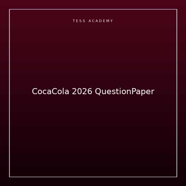 CocaCola 2026 QuestionPaper