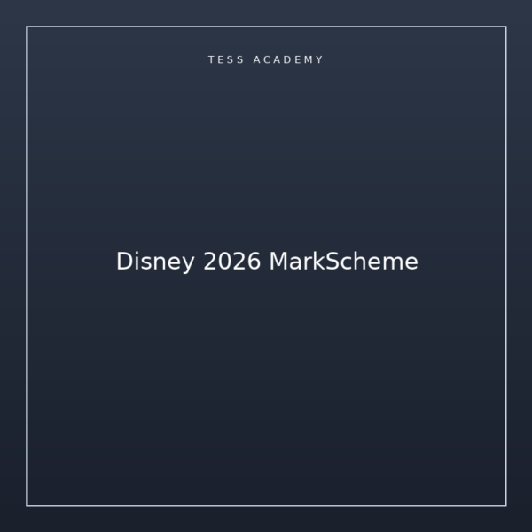 Disney 2026 MarkScheme