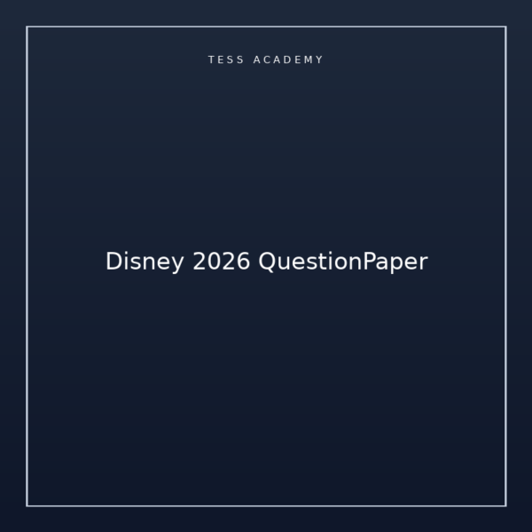 Disney 2026 QuestionPaper