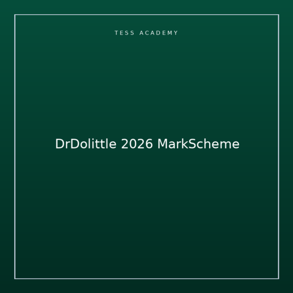 DrDolittle 2026 MarkScheme
