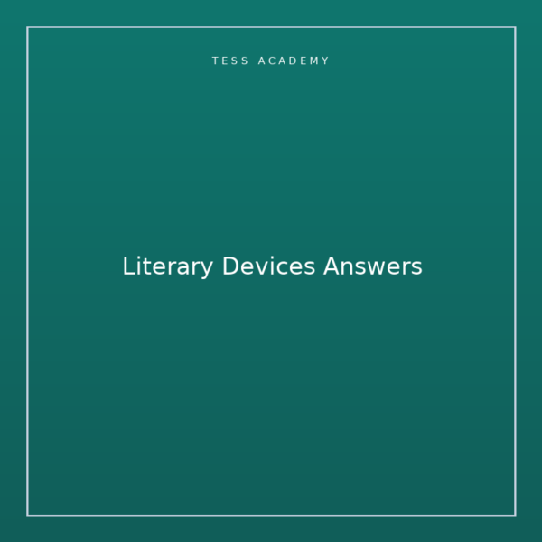 Literary Devices Answers