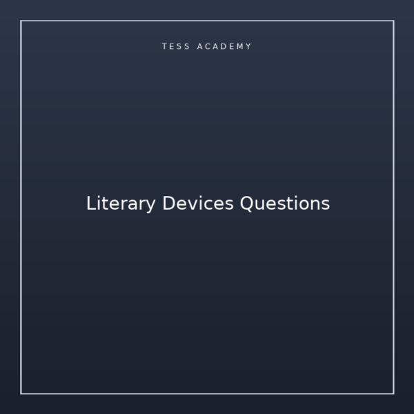 Literary Devices Questions