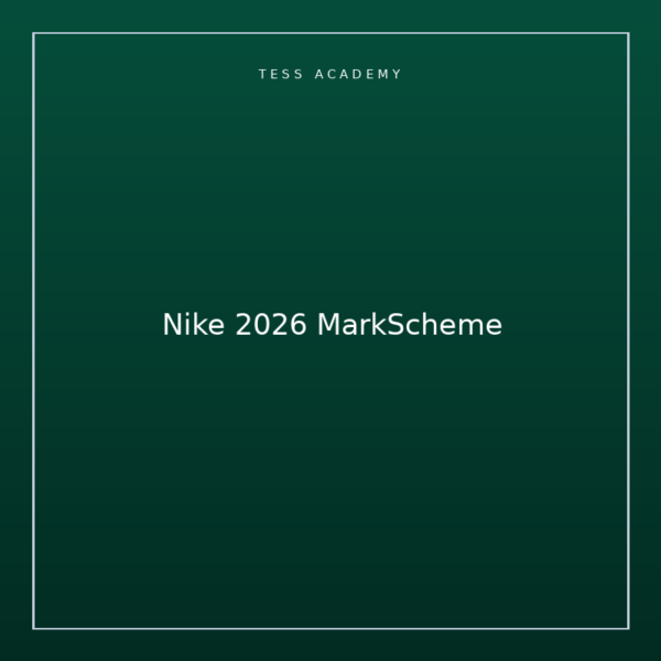 Nike 2026 MarkScheme