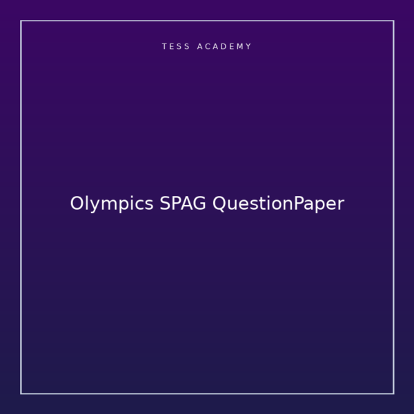 Olympics SPAG QuestionPaper