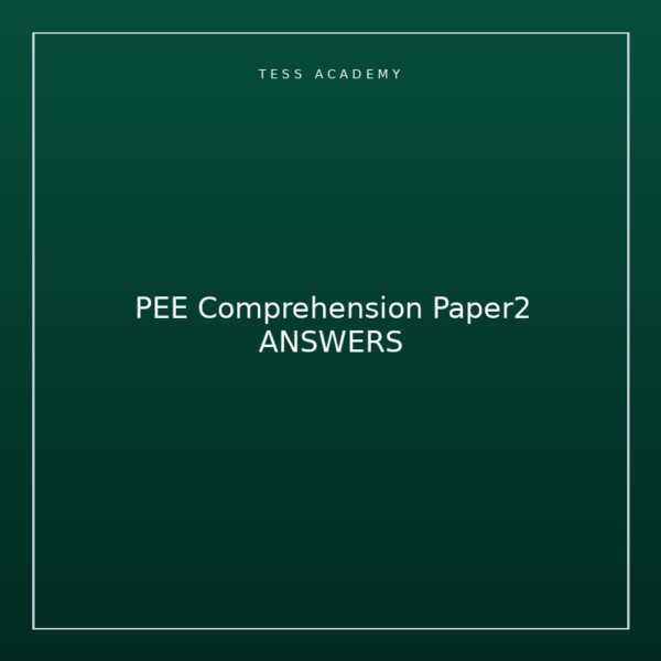 PEE Comprehension Paper2 ANSWERS