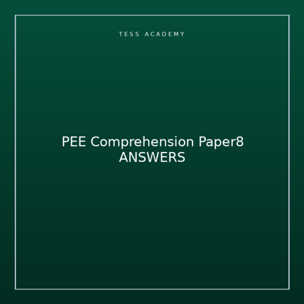 PEE Comprehension Paper8 ANSWERS