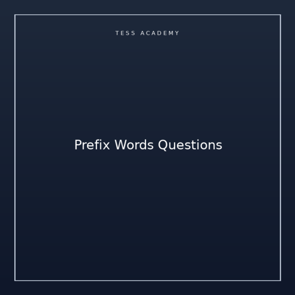 Prefix Words Questions