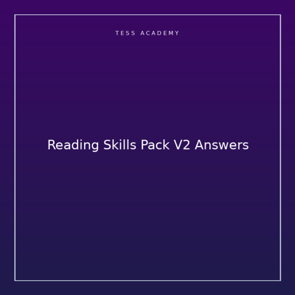 Reading Skills Pack V2 Answers