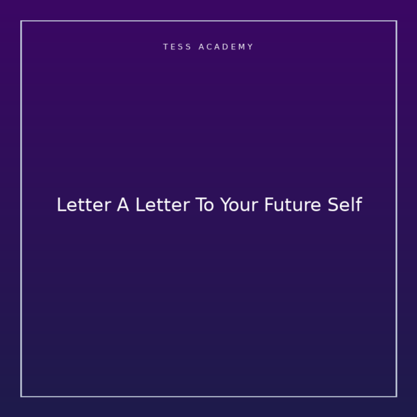 Letter A Letter To Your Future Self