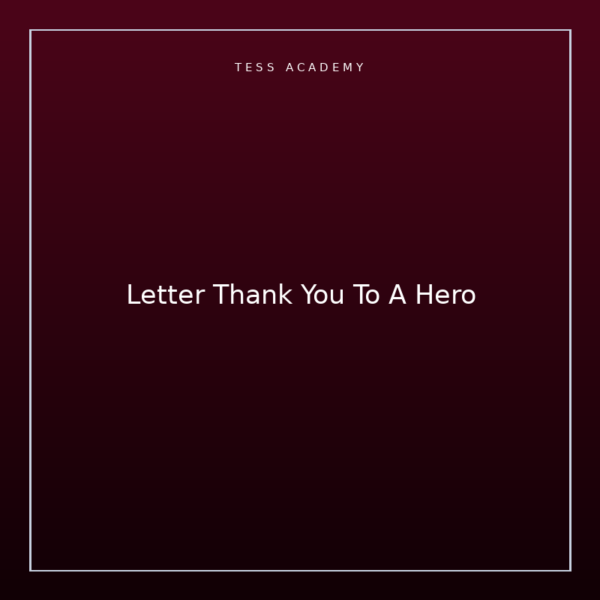 Letter Thank You To A Hero