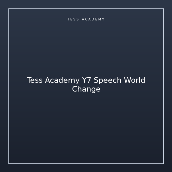 Tess Academy Y7 Speech World Change