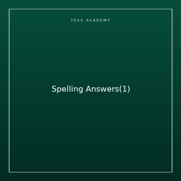 Spelling Answers(1)