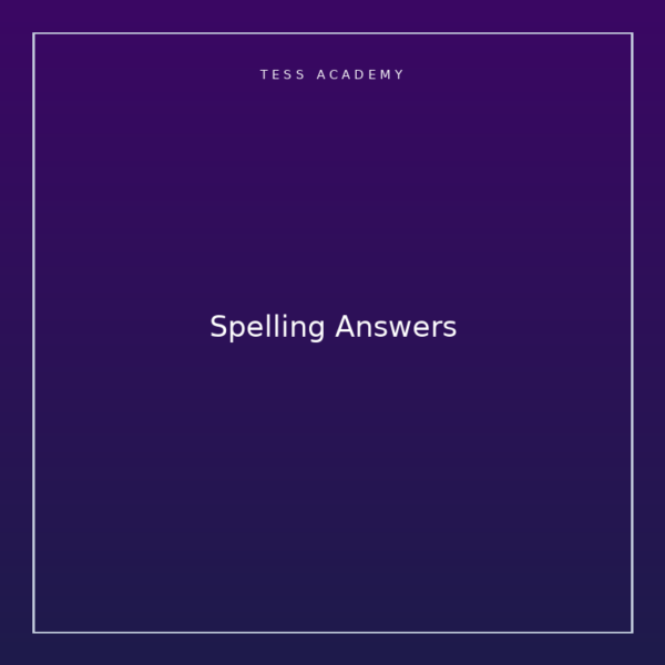 Spelling Answers