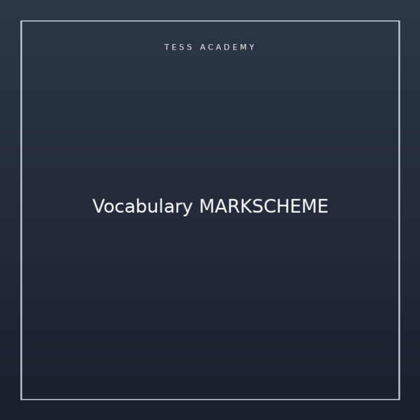 Vocabulary MARKSCHEME
