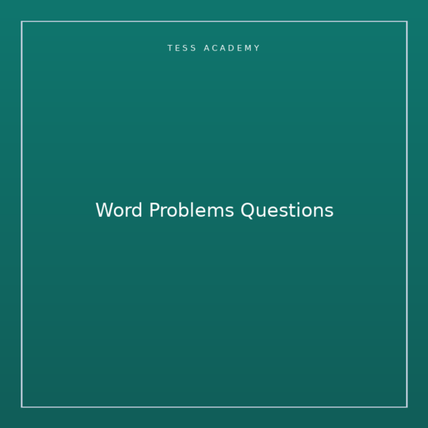 Word Problems Questions