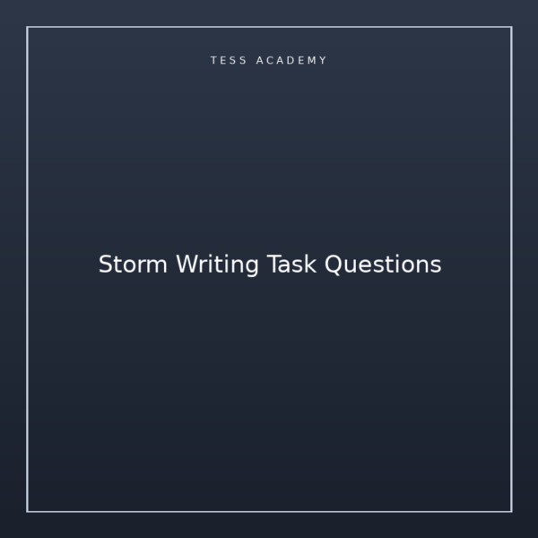 Storm Writing Task Questions