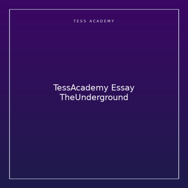 TessAcademy Essay TheUnderground