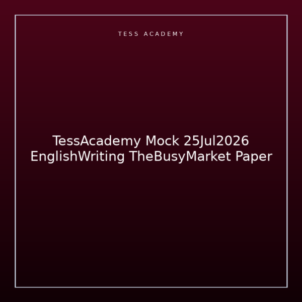 TessAcademy Mock 25Jul2026 EnglishWriting TheBusyMarket Paper