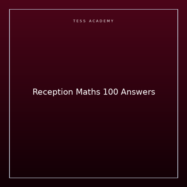Reception Maths 100 Answers