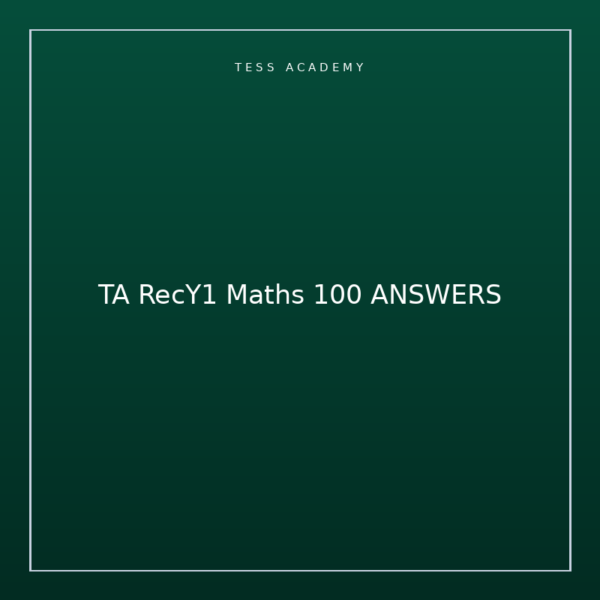 TA RecY1 Maths 100 ANSWERS