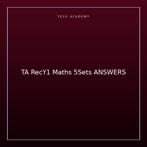 TA RecY1 Maths 5Sets ANSWERS
