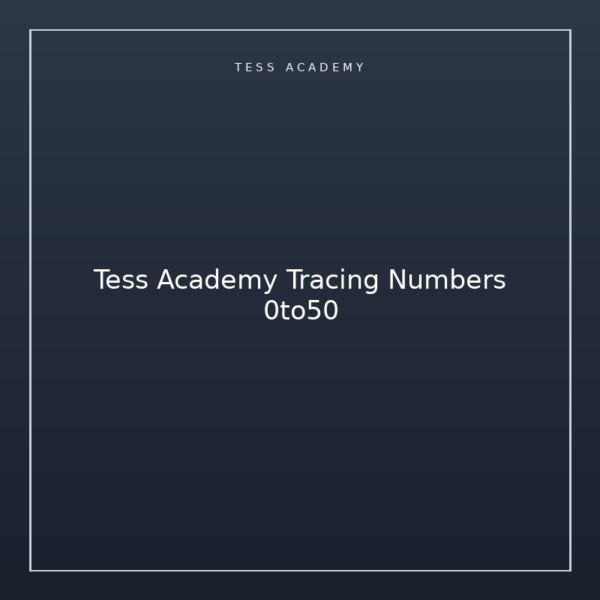 Tess Academy Tracing Numbers 0to50