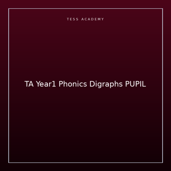TA Year1 Phonics Digraphs PUPIL