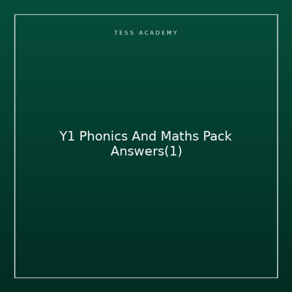 Y1 Phonics And Maths Pack Answers(1)