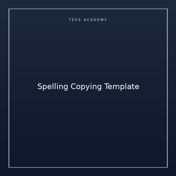 Spelling Copying Template