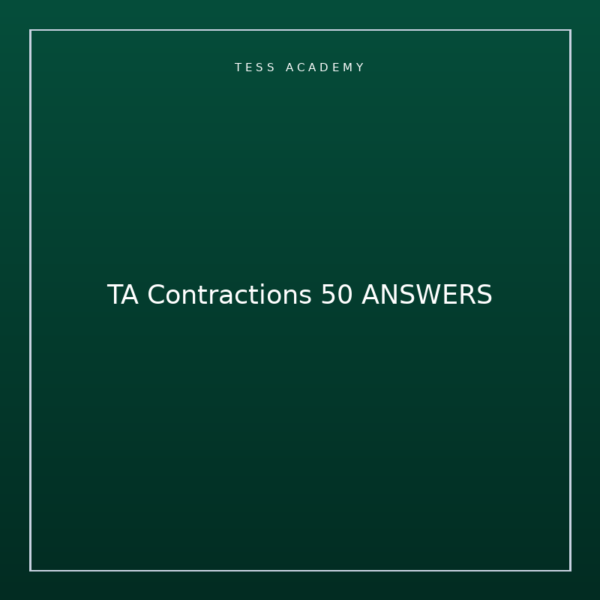 TA Contractions 50 ANSWERS