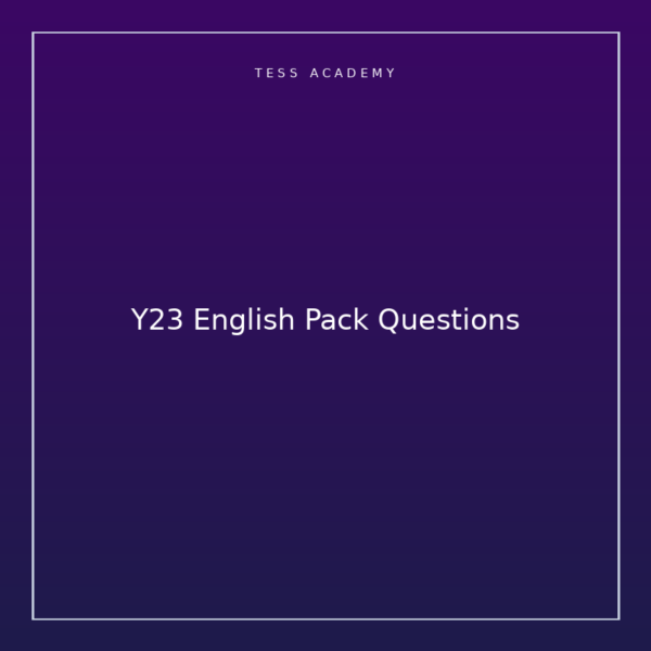 Y23 English Pack Questions