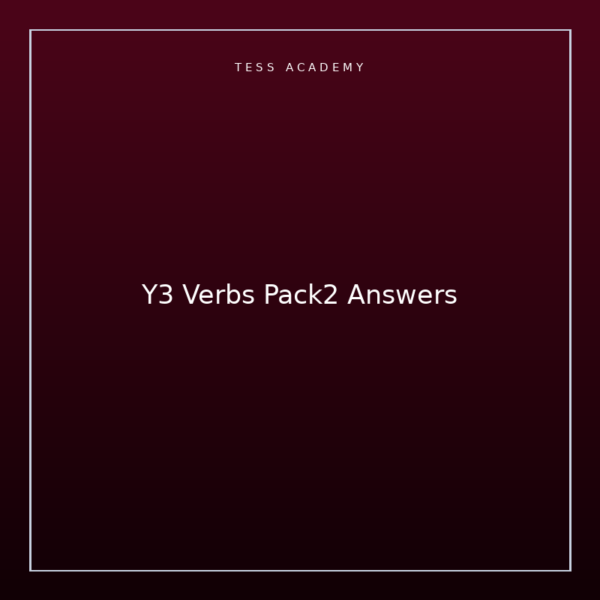 Y3 Verbs Pack2 Answers