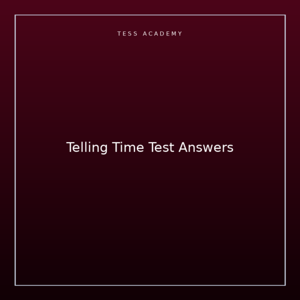 Telling Time Test Answers