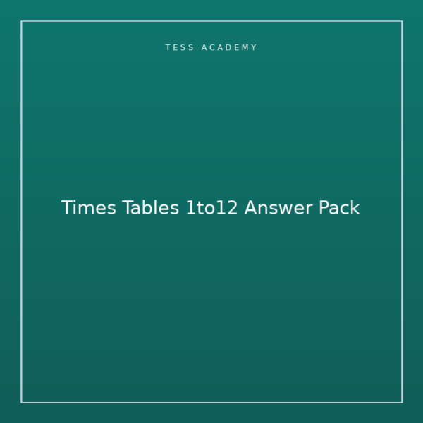 Times Tables 1to12 Answer Pack