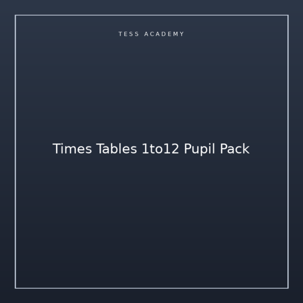Times Tables 1to12 Pupil Pack
