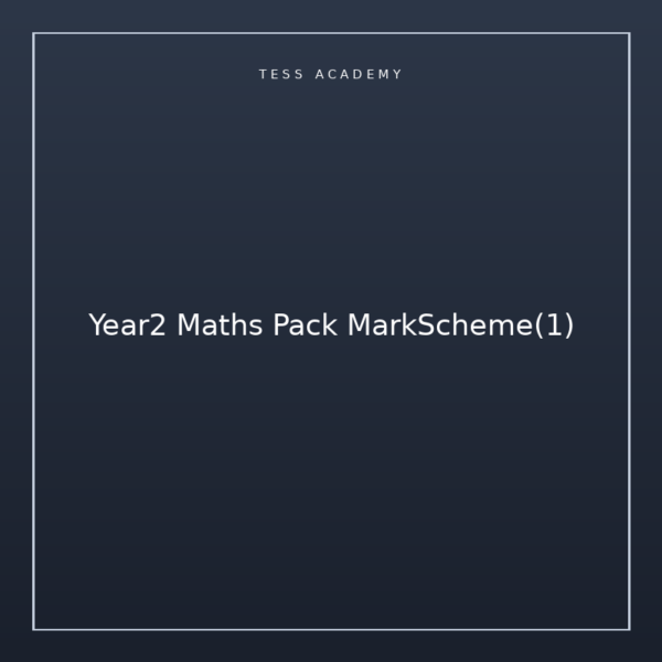 Year2 Maths Pack MarkScheme(1)