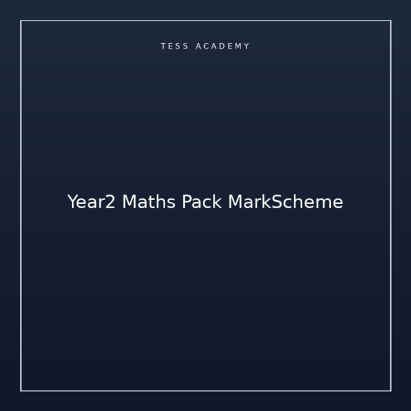 Year2 Maths Pack MarkScheme